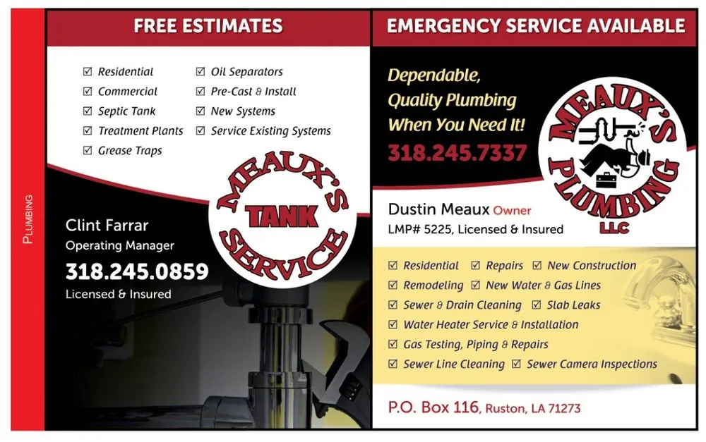 Slide of Meaux's Plumbing and Tank Service