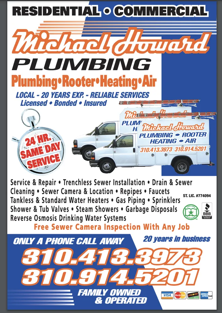 Quality drain cleaning service in Los Angeles, CA - Michael Howard Plumbing-Rooter-Heating-Air Conditioning