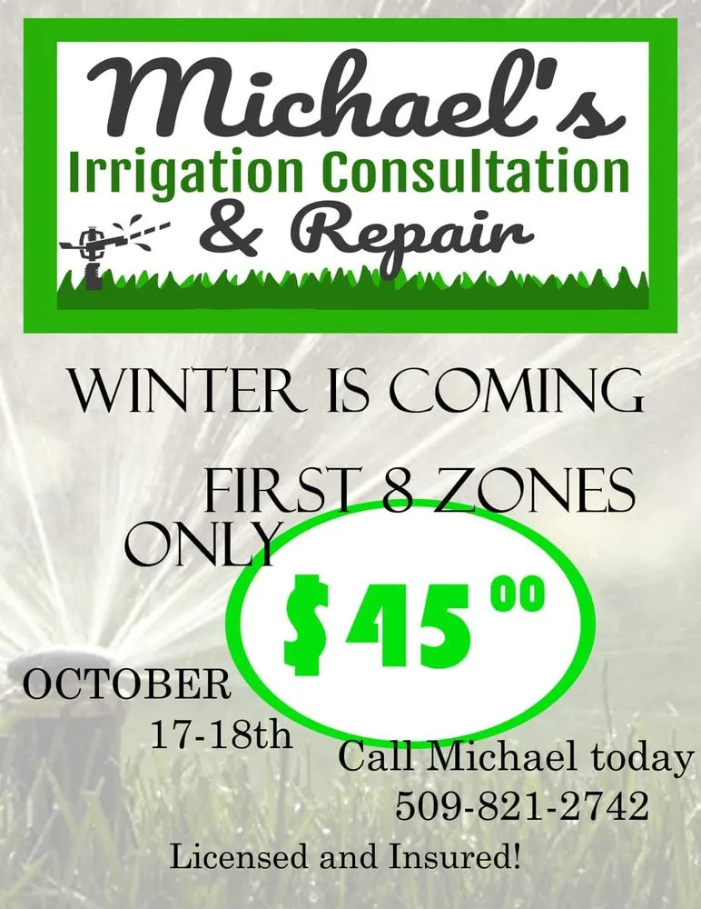 Slide of Michael’s Irrigation Consultation & Repair