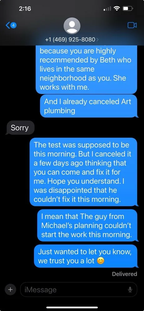 Slide of Michael's Master Plumbing