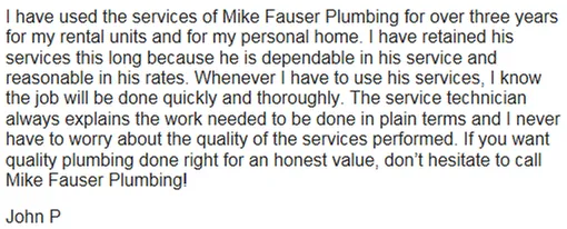 Slide of Mike Fauser Plumbing
