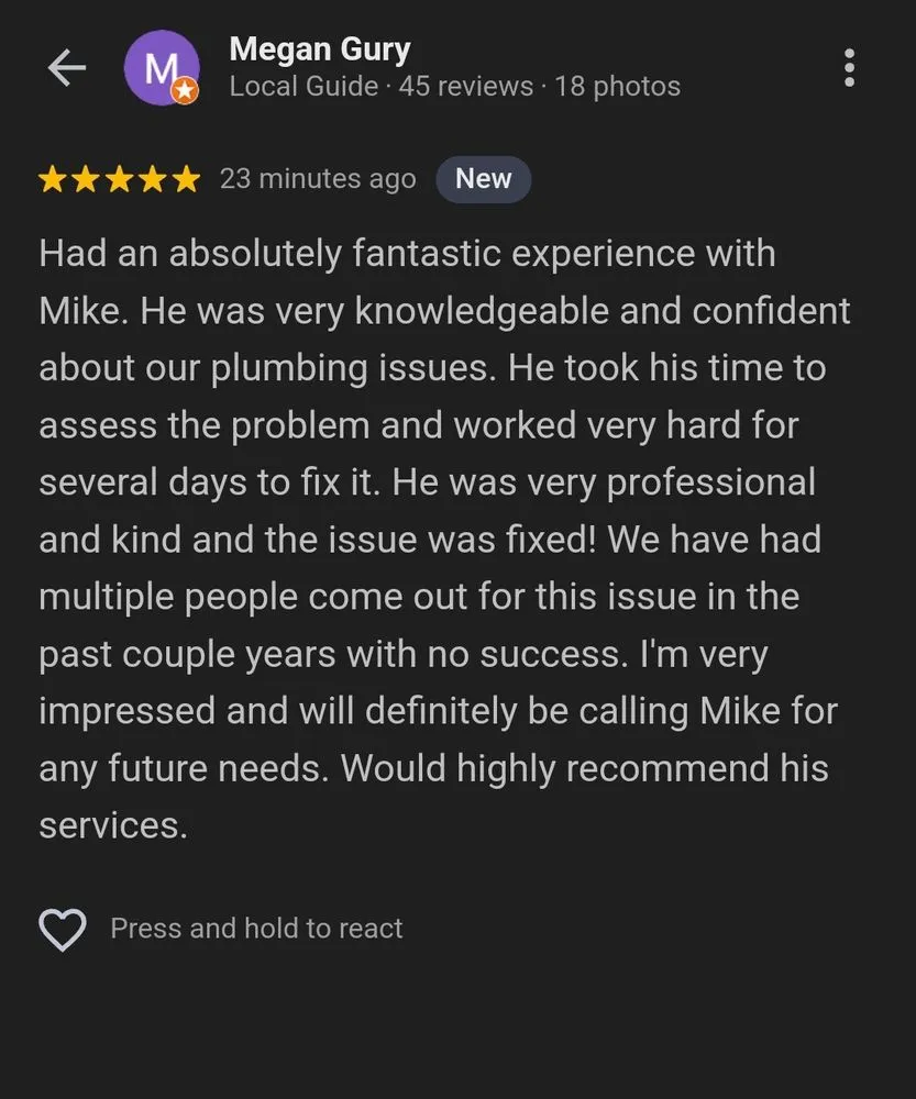 Slide of Mike's Plumbing and Rooter