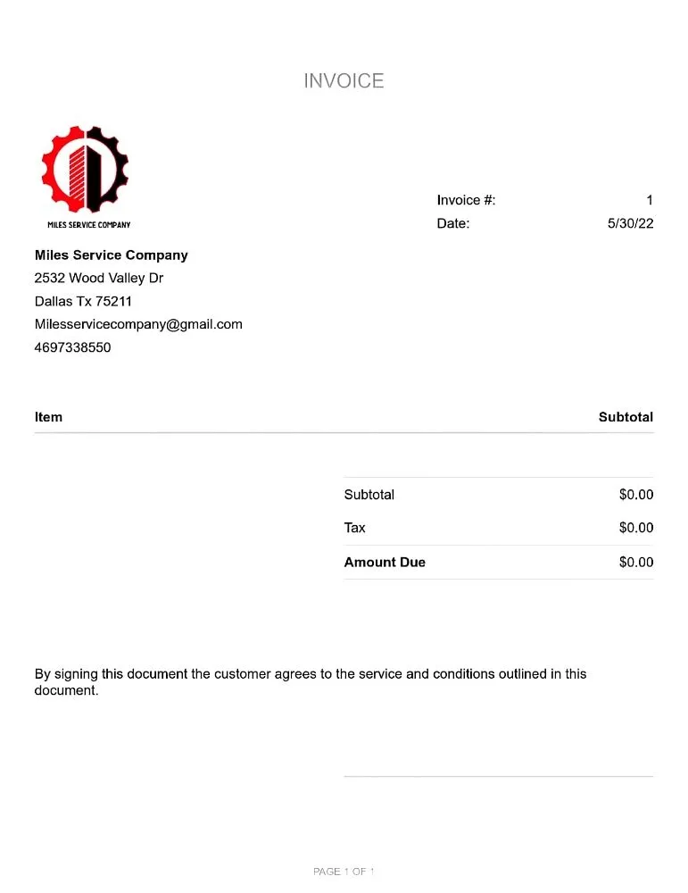 Slide of Miles Service Company