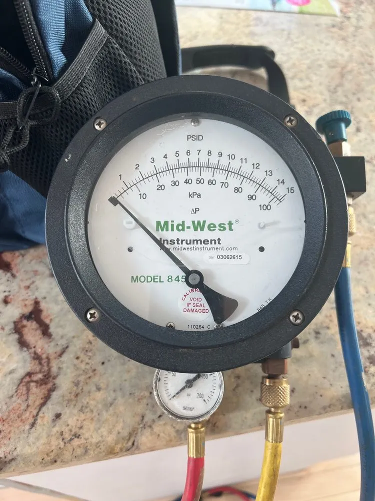 Slide of Mitch's Backflow Testing