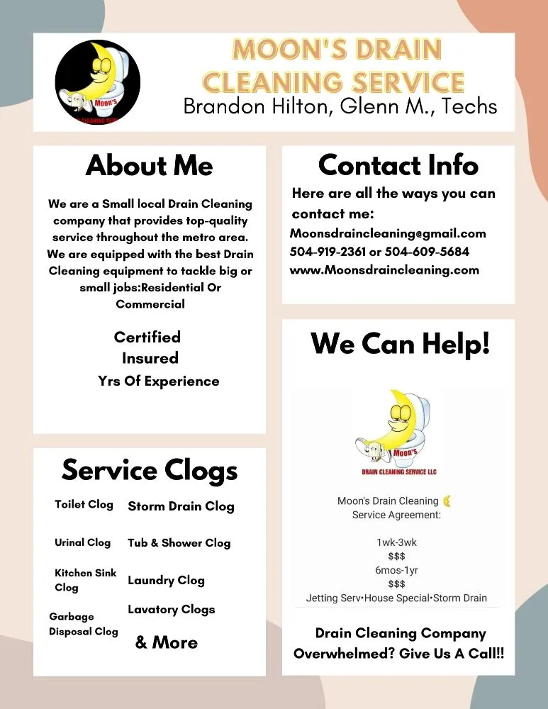 Slide of Moon's Drain Cleaning