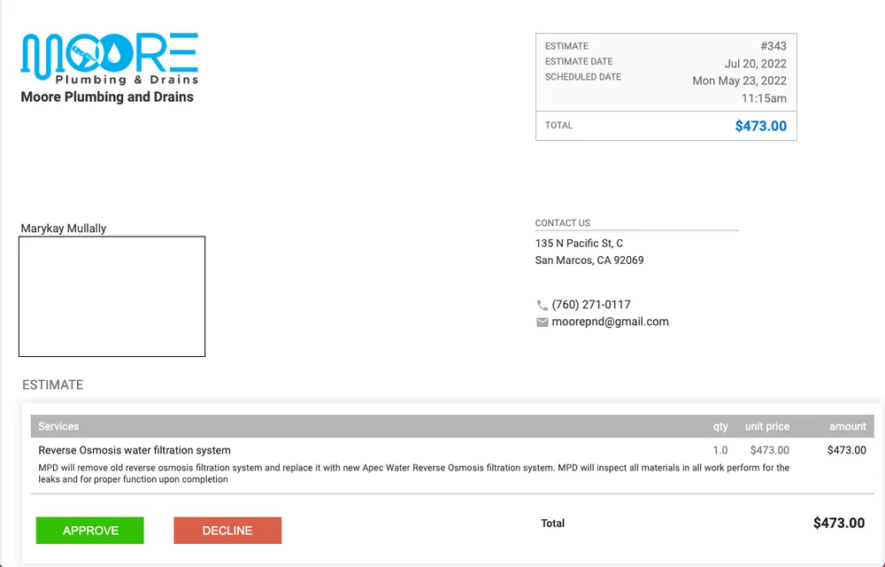 Slide of Moore Plumbing and Drains