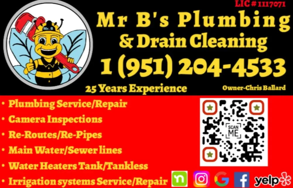 Slide of Mr B's Plumbing and Drain Cleaning