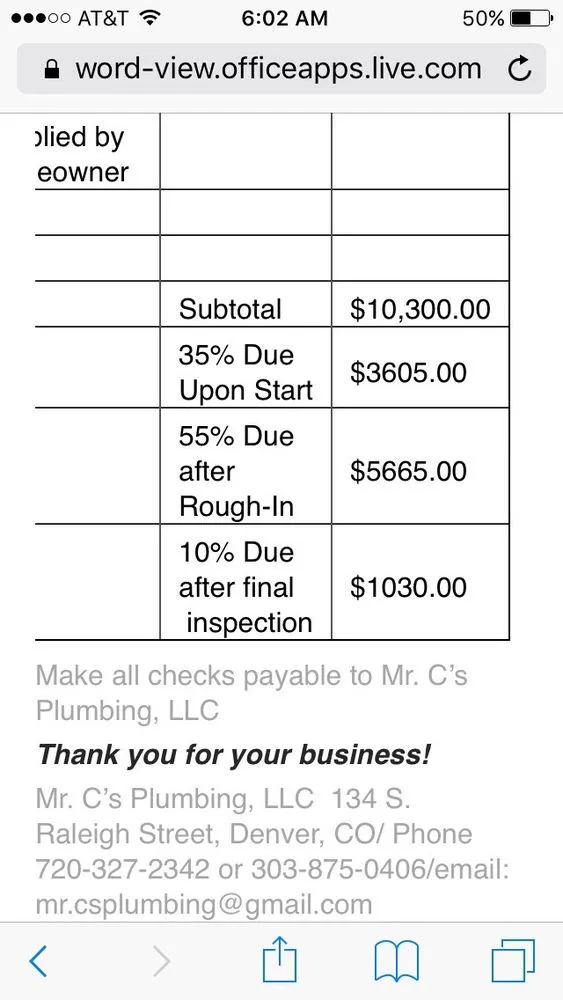 Slide of Mr. C's Plumbing, LLC
