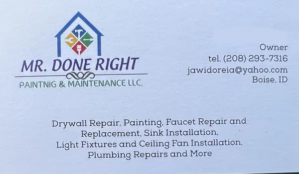 Mr Done Right Painting & Maintenance Logo