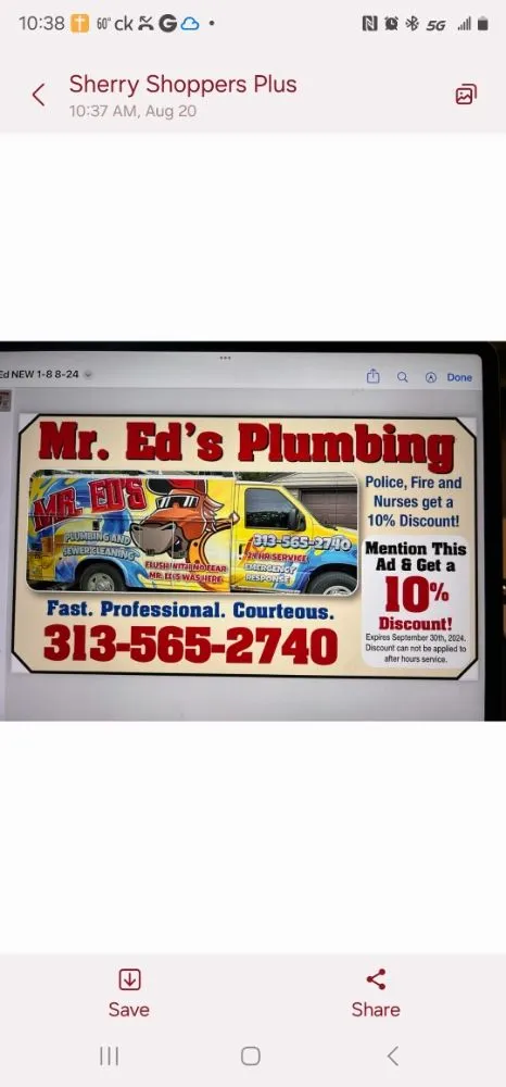 Slide of Mr Ed's Sewer Cleaning Service