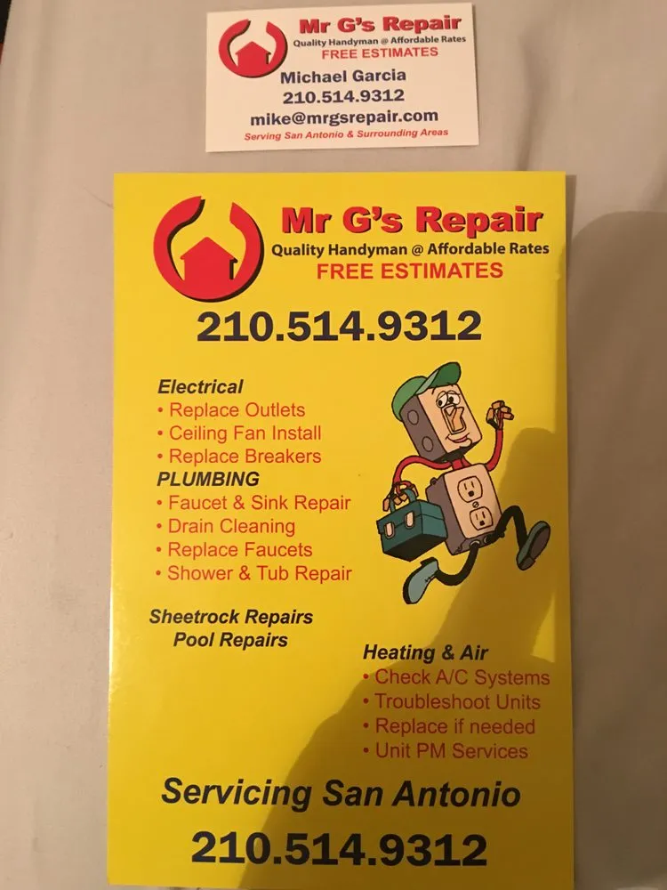 Slide of Mr G's Repair and Service