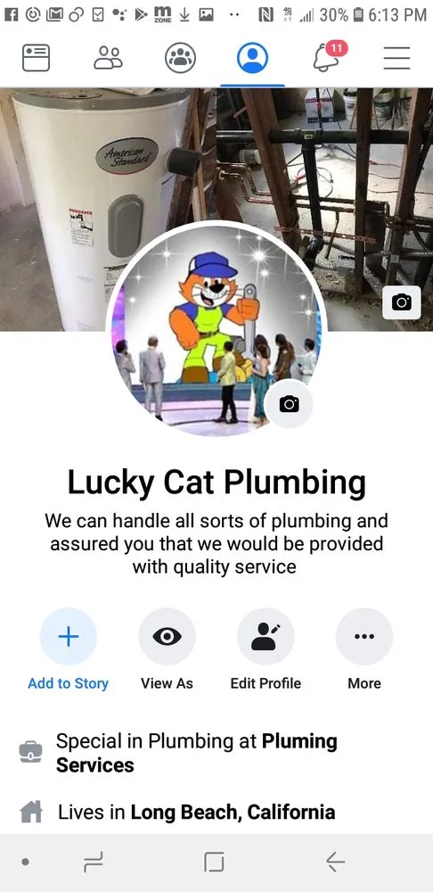 Slide of Mr. Lucky Cat Plumbing