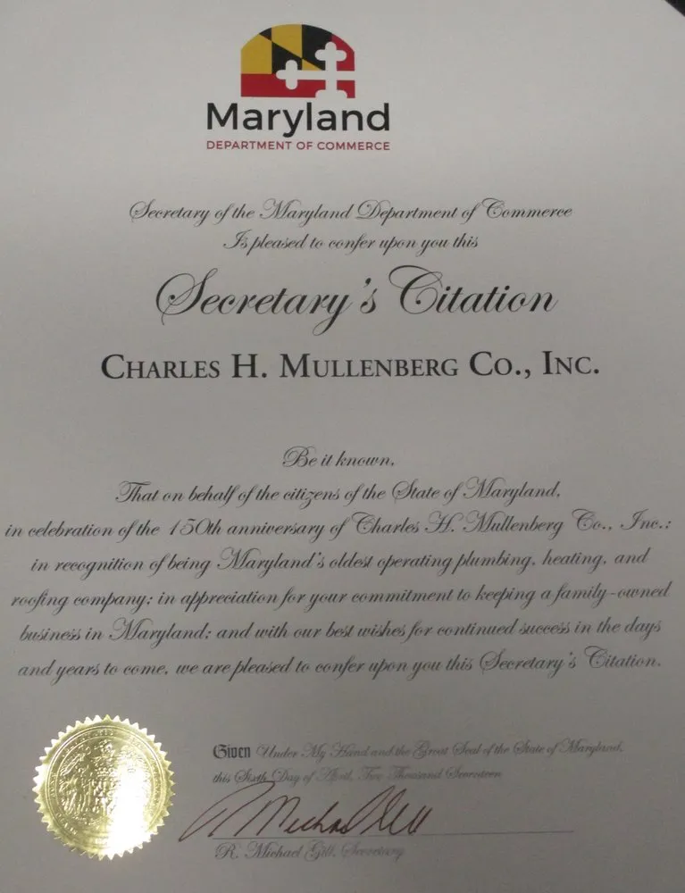 Professional drain cleaning experts serving Halethorpe, MD - Mullenberg Charles H Plumbing Heating & Roofing
