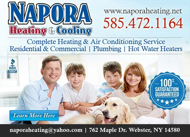 Reliable emergency plumbing service in Webster, NY - Napora Heating Cooling Plumbing