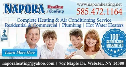 Emergency emergency plumbing in Webster, NY by Napora Heating Cooling Plumbing