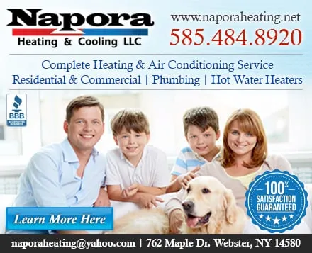 Professional pipe repair in Webster, NY by Napora Heating Cooling Plumbing