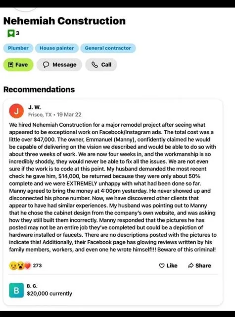 Slide of Nehemiah Construction