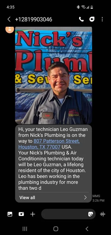 Quality water heater service experts serving Houston, TX - Nick's Plumbing & Air Conditioning Services