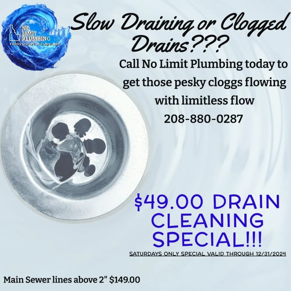 Slide of No Limit Plumbing