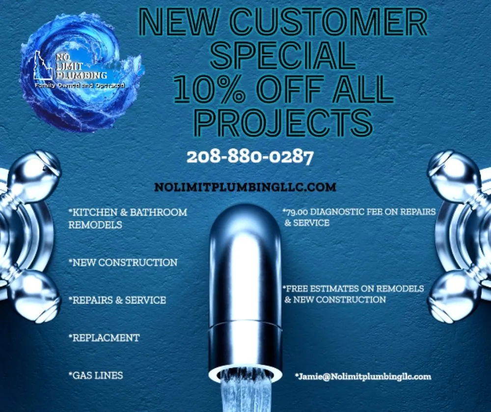 Slide of No Limit Plumbing