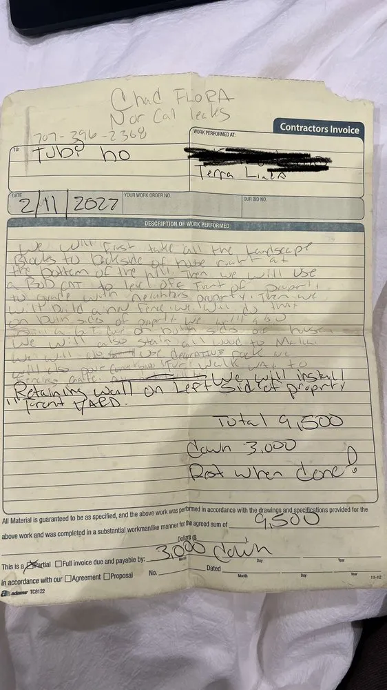 Slide of Nor Cal Leaks