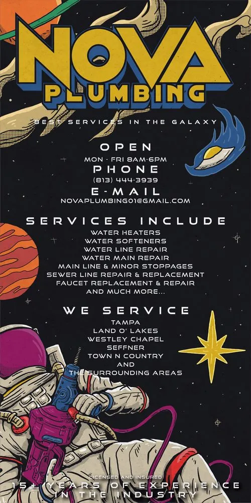 Quality water heater service in Tampa Bay, FL by Nova Plumbing