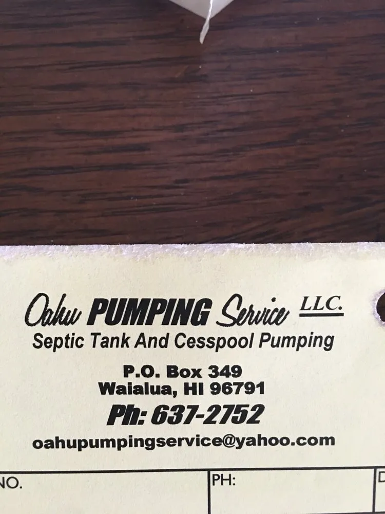 Slide of Oahu Pumping Service
