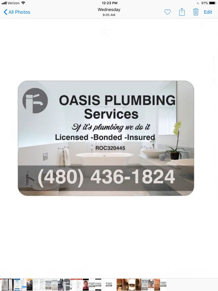 Slide of Oasis Plumbing Services