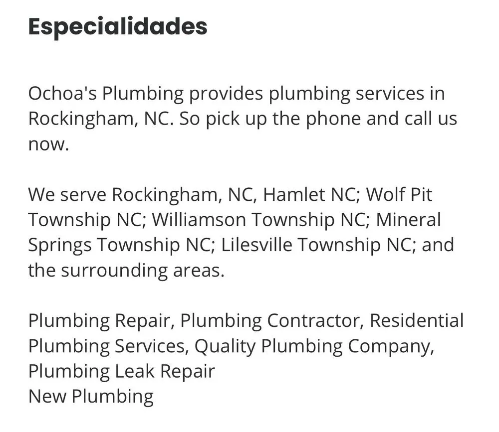 Slide of ochoa plumbingh