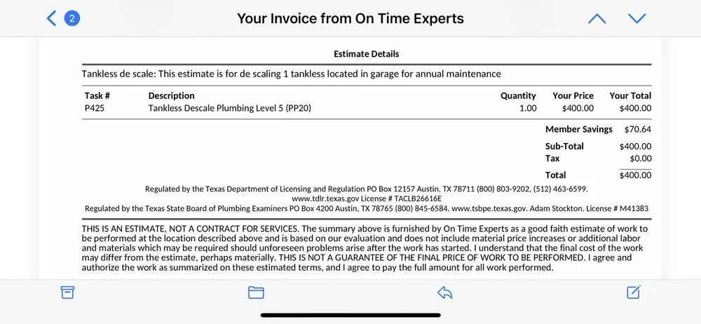 Slide of On Time Experts