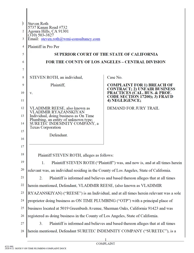 Slide of On Time Plumbing