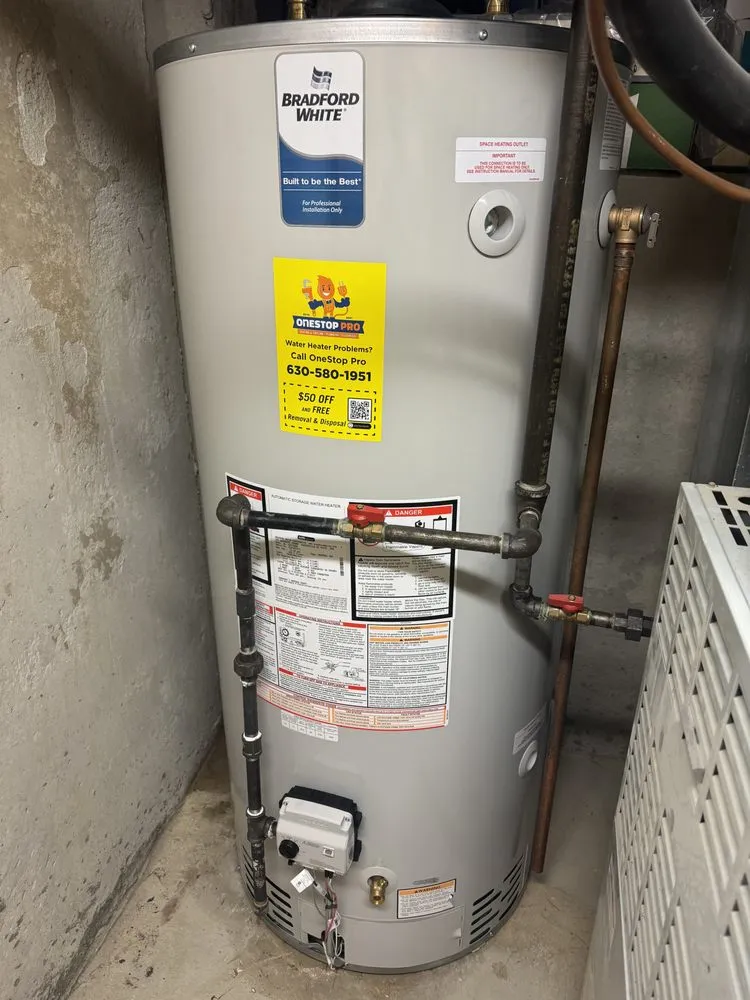 Reliable water heater service experts serving Wheaton, IL - OneStop Pro Plumbing, Heating, Cooling & Electric
