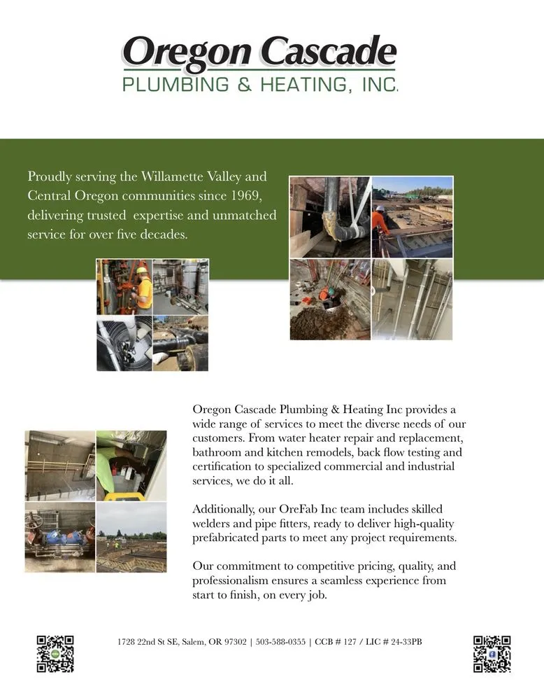 Slide of Oregon Cascade Plumbing & Heating