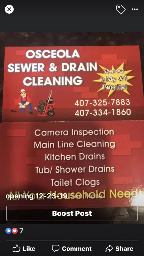 Slide of Osceola Sewer and Drain Cleaning
