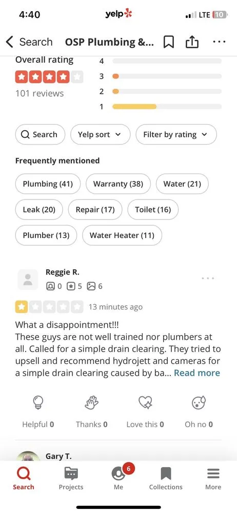 Slide of OSP Plumbing & Rooter