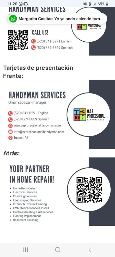 Slide of O&Z Professional Handyman