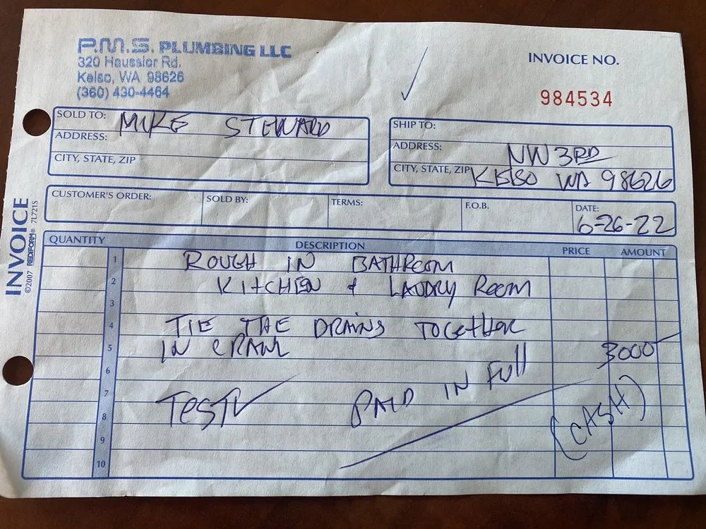 Slide of P. M. S. Plumbing