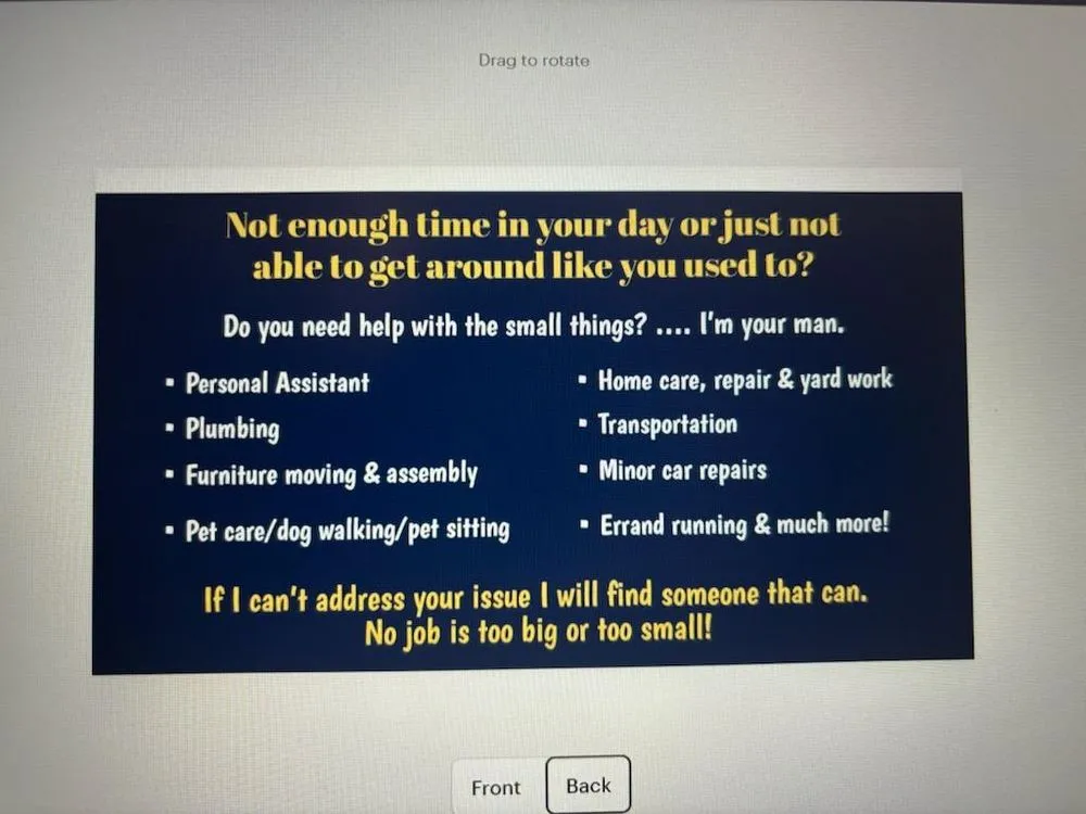 Slide of Padilla’s Personal Services