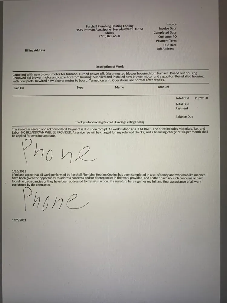 Slide of Paschall Plumbing Heating Cooling