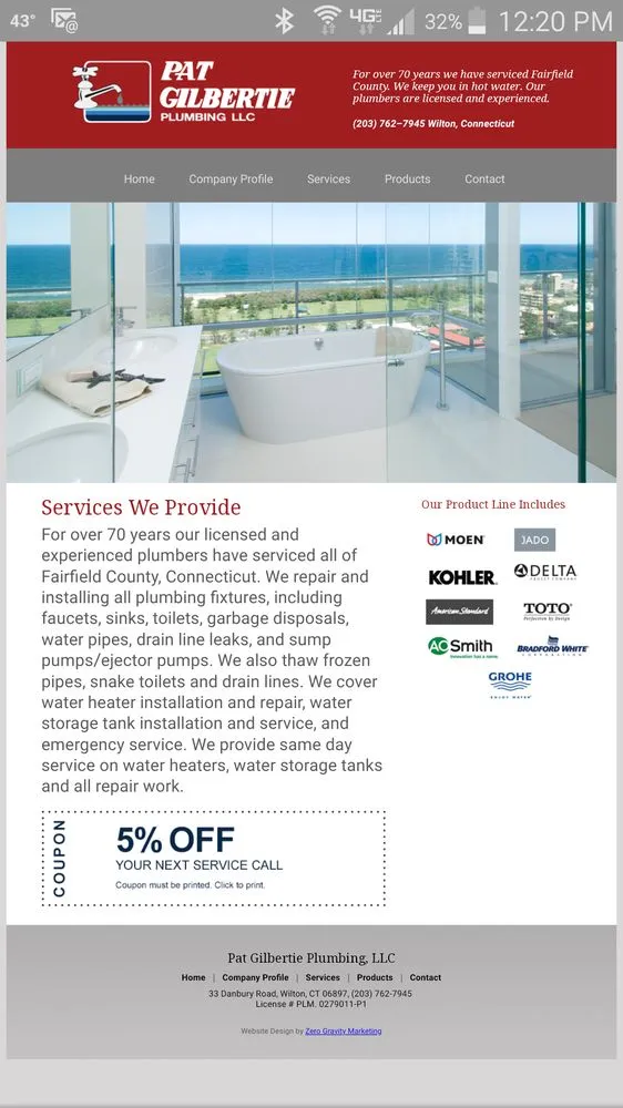 Slide of Pat Gilbertie Plumbing