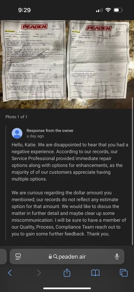 Slide of Peaden Air Conditioning, Plumbing & Electrical