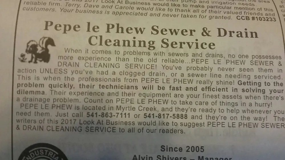 Slide of Pepe Le Phew Sewer & Drain Cleaning Service