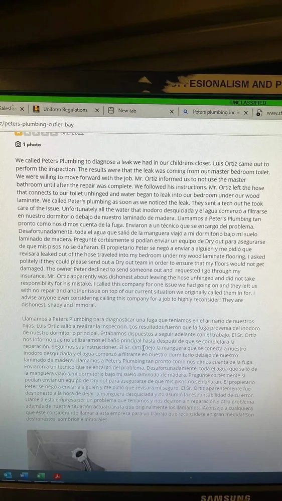 Slide of Peters Plumbing Cape Coral