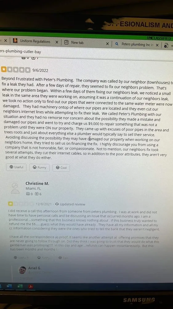 Slide of Peters Plumbing Cape Coral