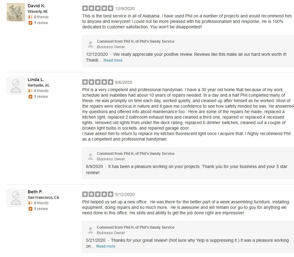 Slide of Phil's Handy Service