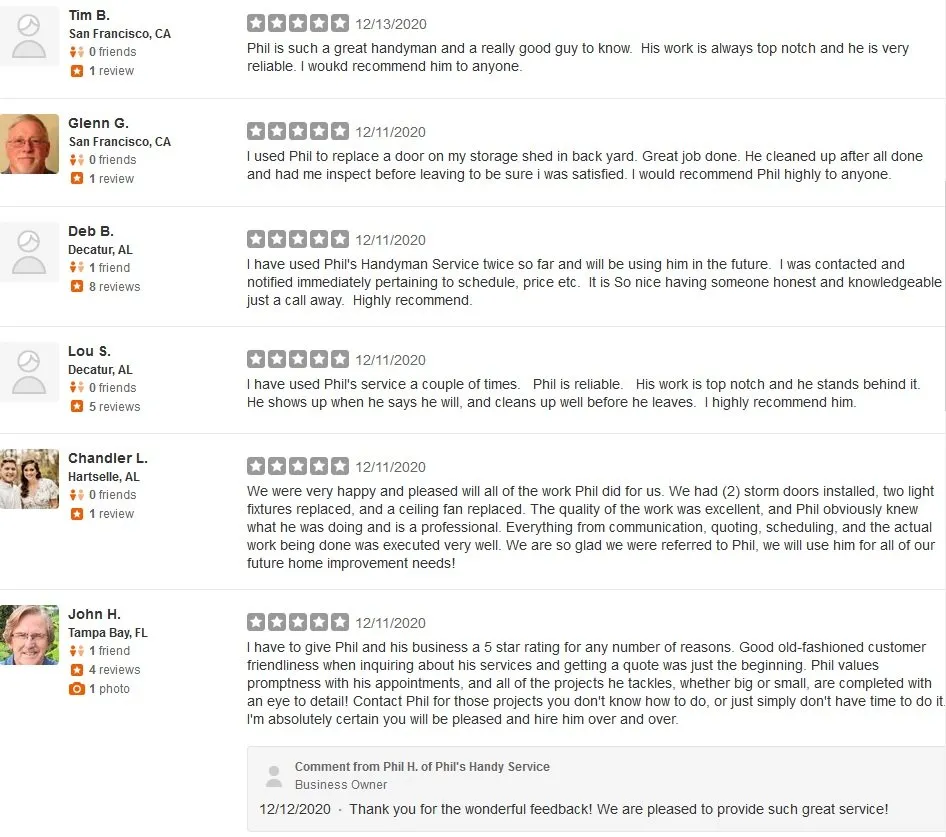 Slide of Phil's Handy Service