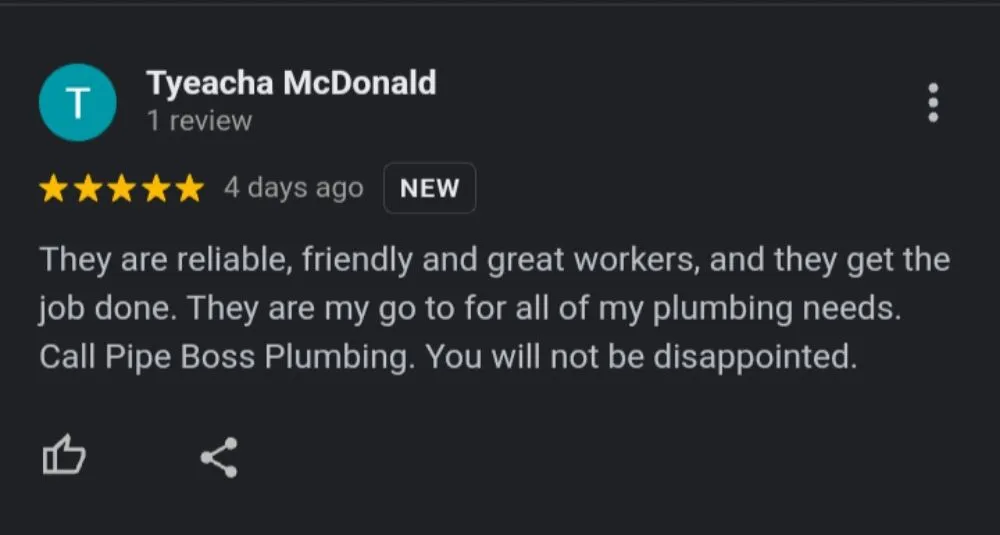 Slide of Pipe Boss Plumbing