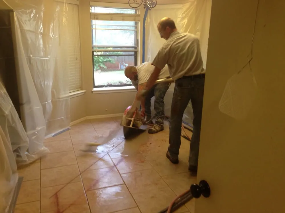 Slide of Pipe Down Slab Leak Repair