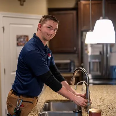 Pipe Wrench Plumbing, Heating & Cooling Logo