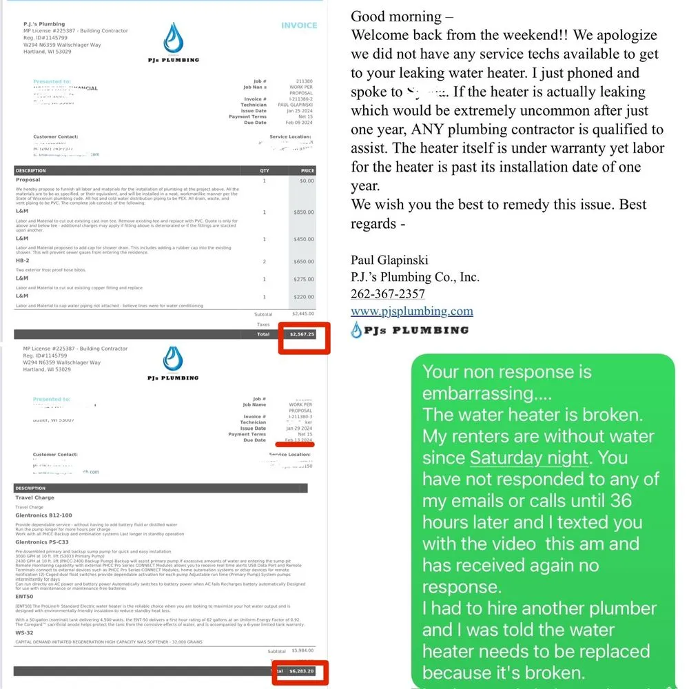 Slide of PJs Plumbing